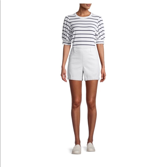 Time and Tru Womens Pull On Shorts Size 20 White Relaxed Fit New - Picture 5 of 6